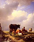 A Farmer At Rest With His Stock by Eugene Verboeckhoven